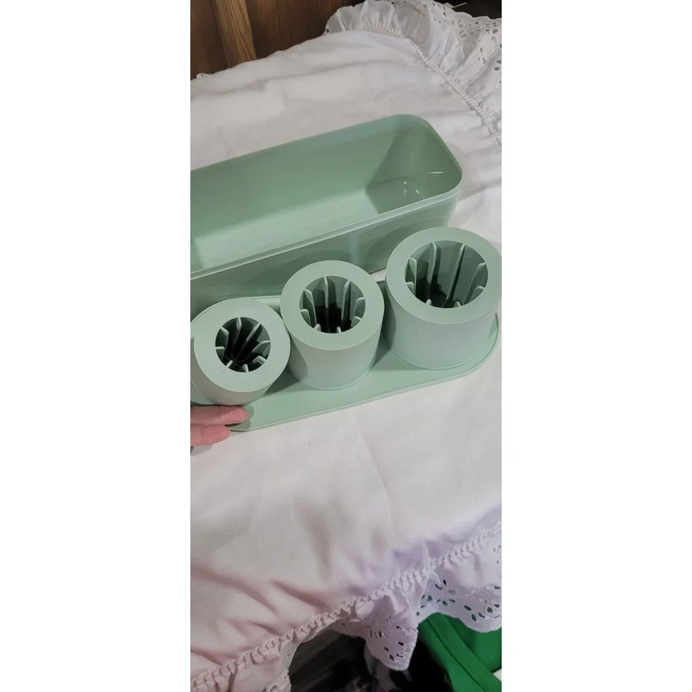 Ice Cube Tray Green For Tumbler Cup, Soft Silicone Tumbler Ice  Cube Mold W/Lid